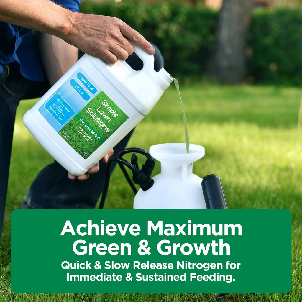 Maximum Green & Growth Fertilizer High Nitrogen 28-0-0 Lawn Food Liquid Fertilizer- Spring & Summer- Any Grass Type