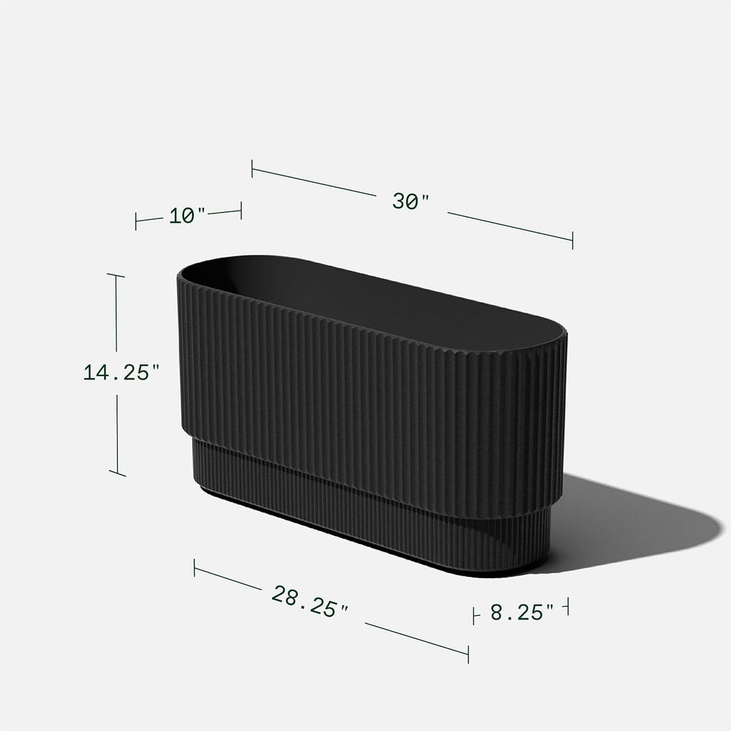 Veradek Demi Series Long Planter - Wide Outdoor Planter | Made From a Durable Plastic-Stone Composite With Pre-Drilled