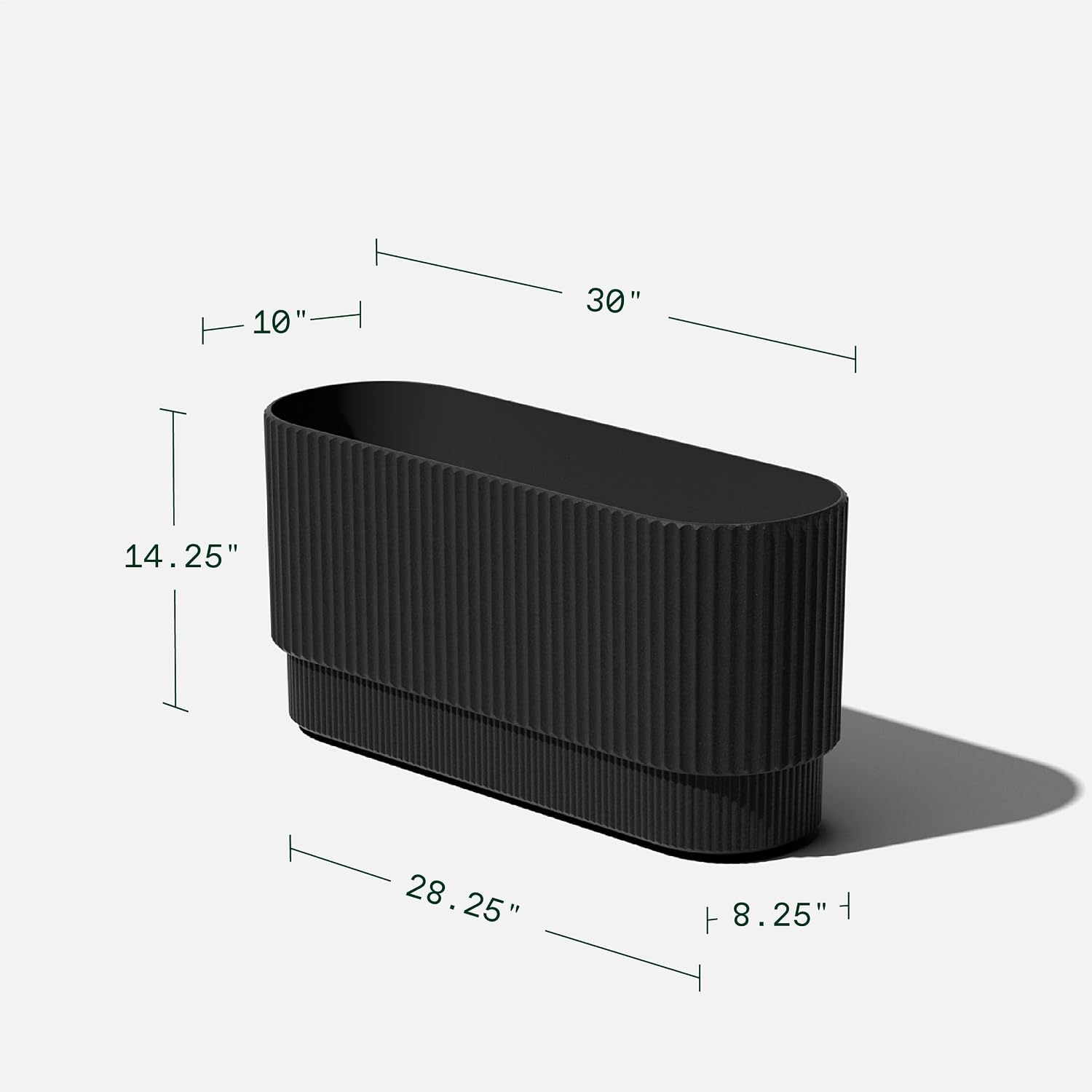 Veradek Demi Series Long Planter - Wide Outdoor Planter | Made From a Durable Plastic-Stone Composite With Pre-Drilled