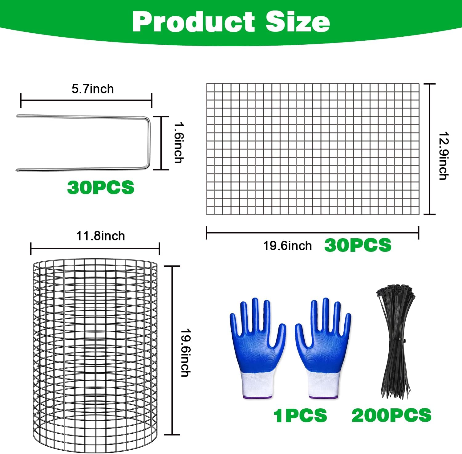 10 Pcs 11.8"x 11.8"/11.8"x 19.6" Available Chicken Wire Cloches for Plants, Plant Protector from Animal, Garden Covers