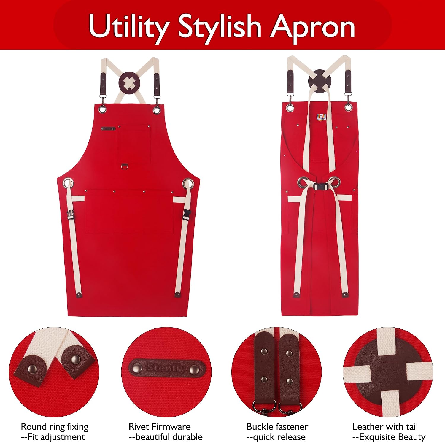 Kids Art Aprons for Painting, Gardening, Cooking, Multiple Pockets, Kids Smock for Boys & Girls, Waterproof (Age6-12)