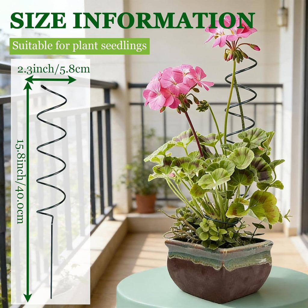 10 Pack 15.8" Tomato Spiral Stakes, Small Spiral Plant Support, Reusable Twisted Stakes for Climbing Plants, Tomatoes