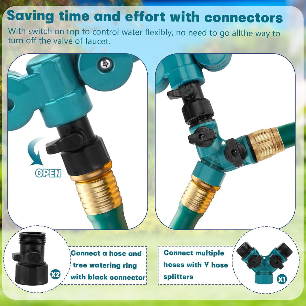 4 Pcs 360° Tree Water System Tree Root Watering Ring 13 Inch Circle Sprinkler Irrigation Slow Release Targeted Water