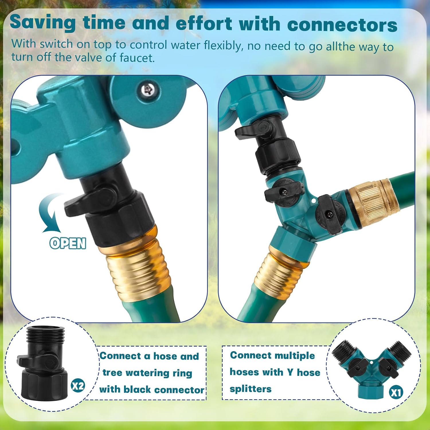 4 Pcs 360° Tree Water System Tree Root Watering Ring 13 Inch Circle Sprinkler Irrigation Slow Release Targeted Water