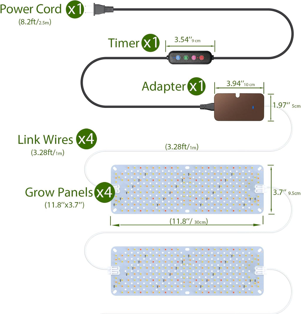 SDOVUERC Full Spectrum 768 LEDs Grow Lights, Plant Grow Lights for Indoor Plants with Daisy Chain Function, Sunlike