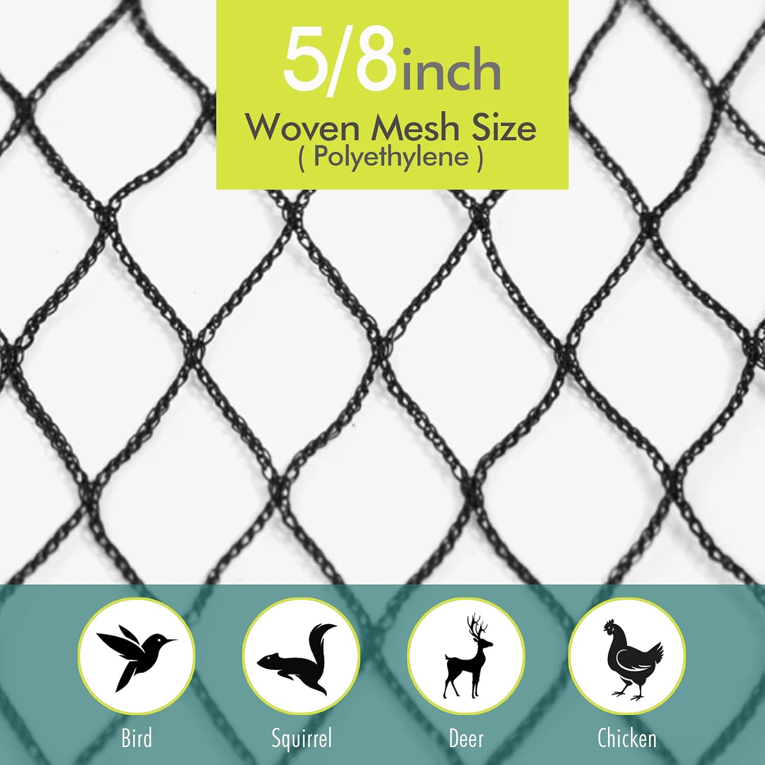 Bird Netting for Garden, Fetanten 7.5 x 65FT Netting for Garden Protection | Heavy Duty Woven Protected Mesh fence for