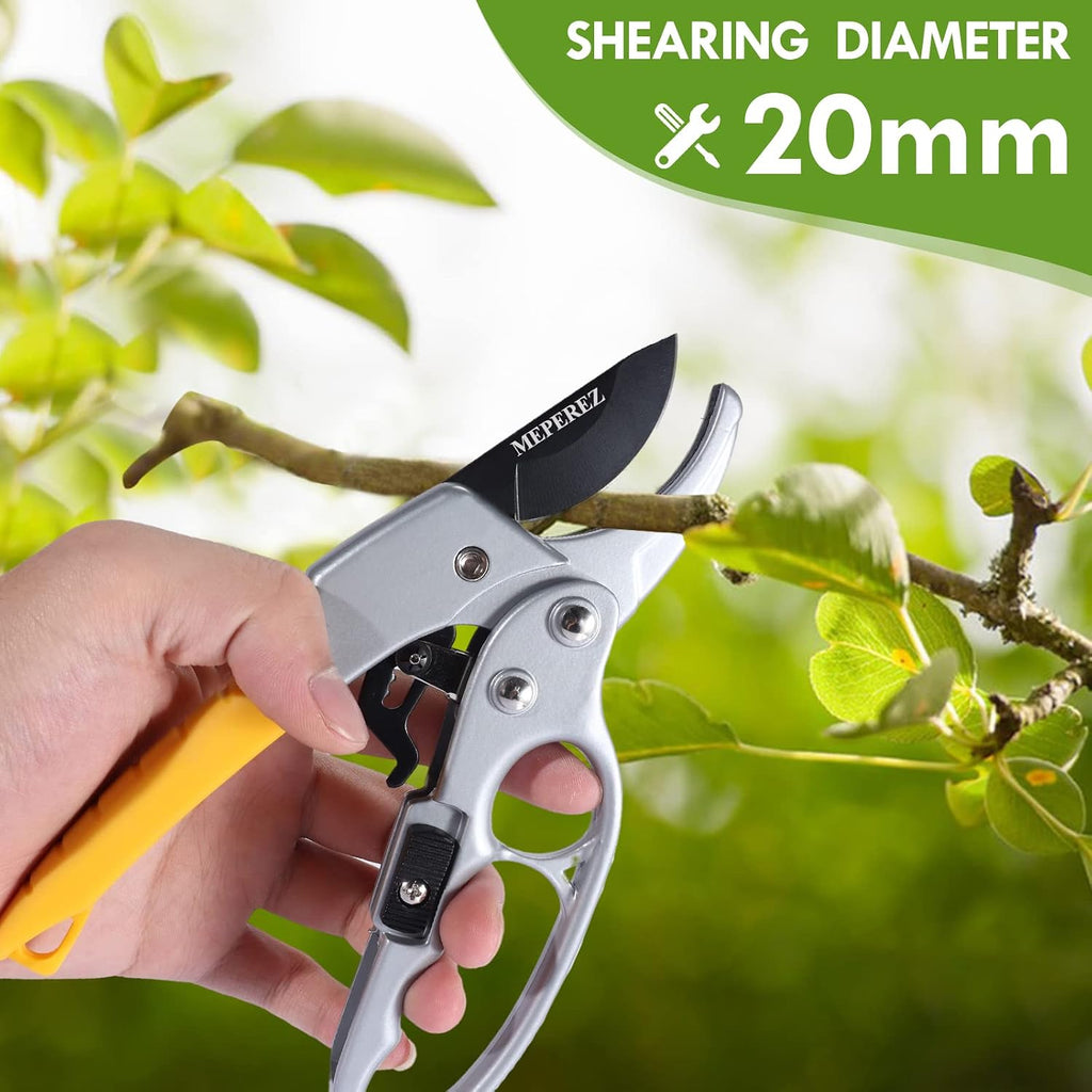 Premium Germany - Steel Pruning Shears, Work 3 Times Easier, Pruners Heady Duty, Sharp Garden Clippers Cuting Florist