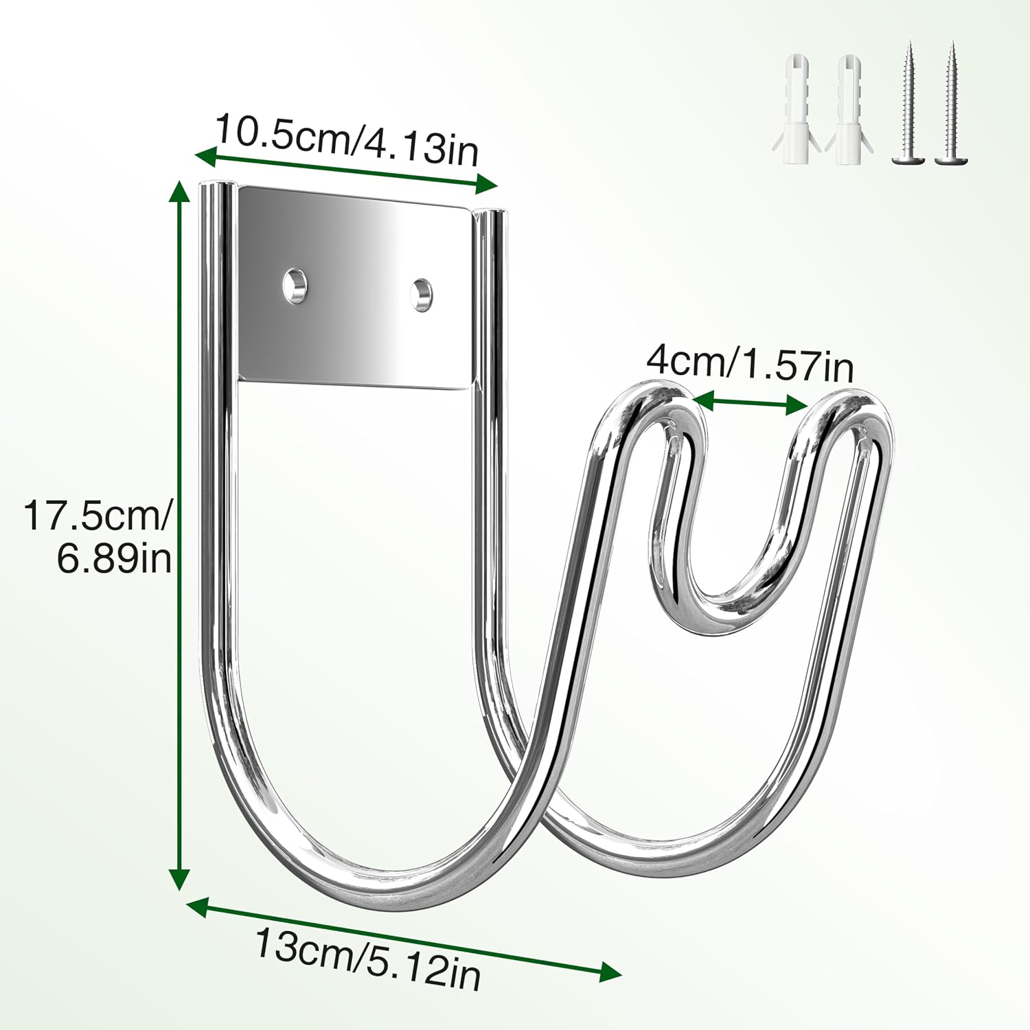 Stainless Steel Garden Hose Holder - Silver SS304 Water Hose Holder - Wall Mounted Hose Hanger Heavy Duty for Water