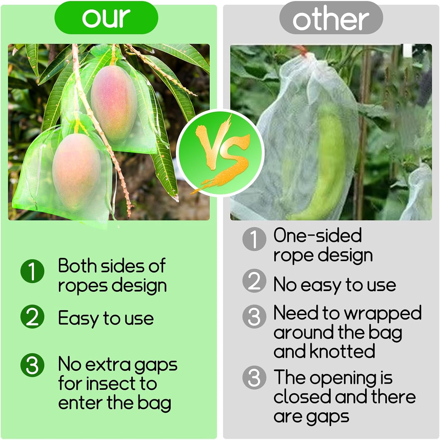 200 Pcs Fruit Protection Bags 8''x12'' Fruit Net Bags with Drawstring Bag for Fruit, Vegetable Net Cover Mesh Bag for