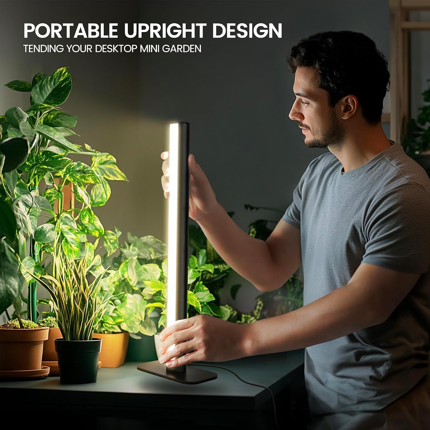 Grow Lights Indoor Plants, 20W 169 LED Full Spectrum with Timer | Hanging Plant Growth Light with Adjustable Dimmable