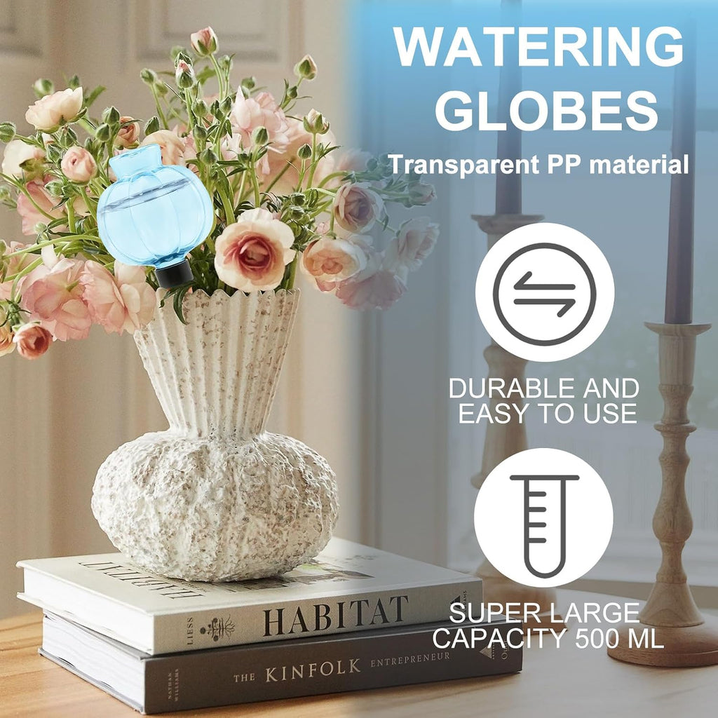 4 Pcs Plant Self Watering Globes, 17oz Large Plastic Water Bulbs Top Fill Watering Globes Slow Release Terracotta