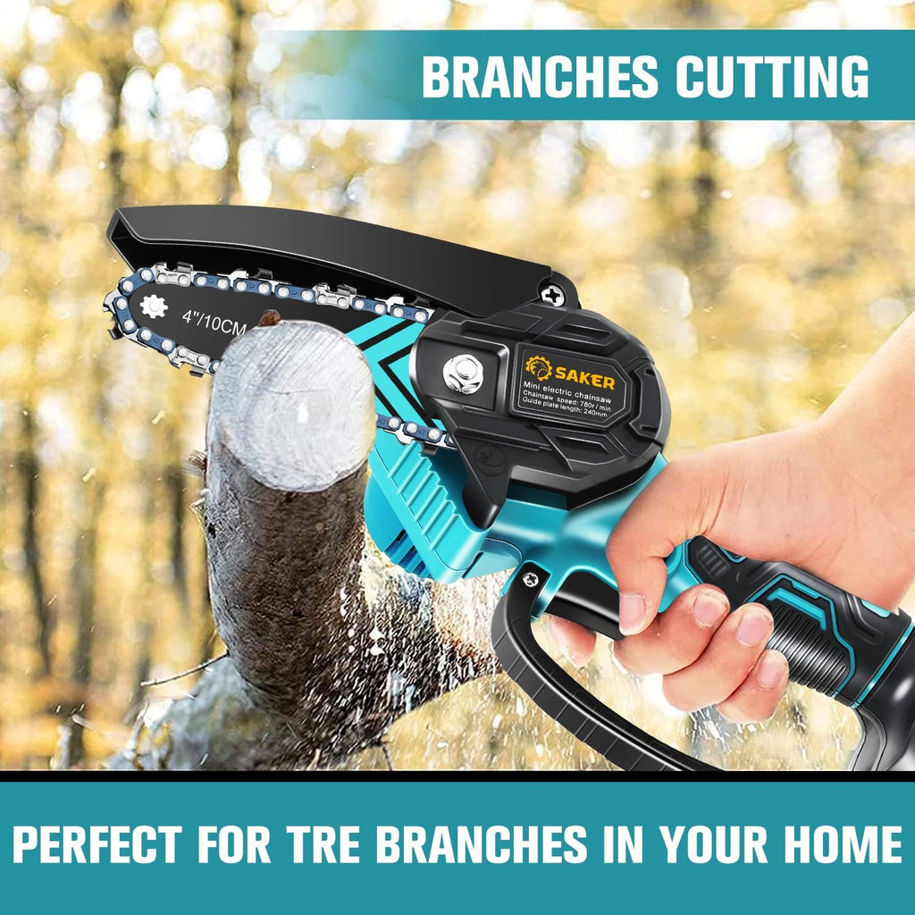 Saker Mini Chainsaw Cordless,Portable Electric Chain Saw | Handheld Chain Saw Pruning Shears Chain Saws for Tree