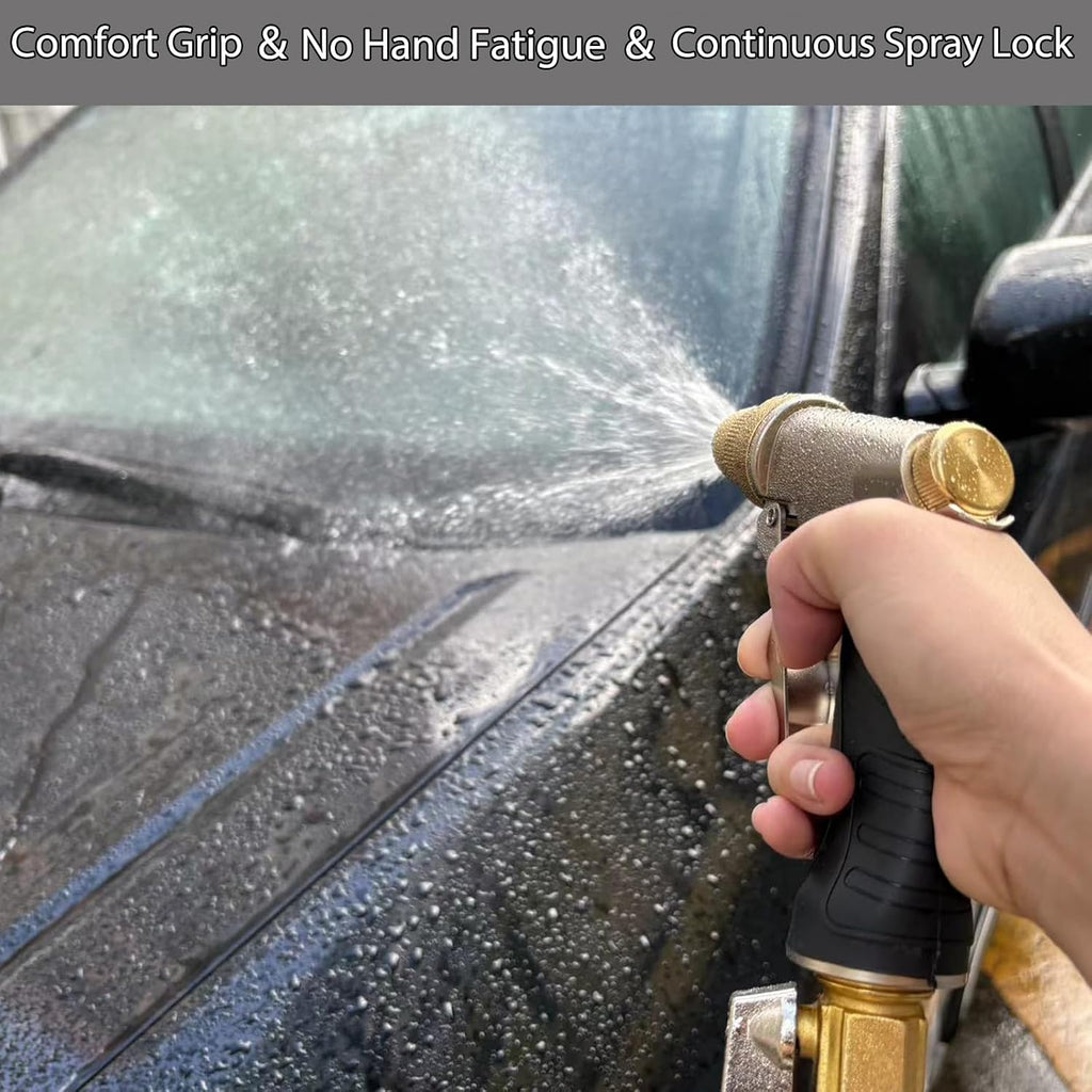 High Pressure Garden Hose Nozzle, Heavy Duty Metal Sprayer | Upgraded Water Hose Nozzle with Non-Slip Grip, Adjustable