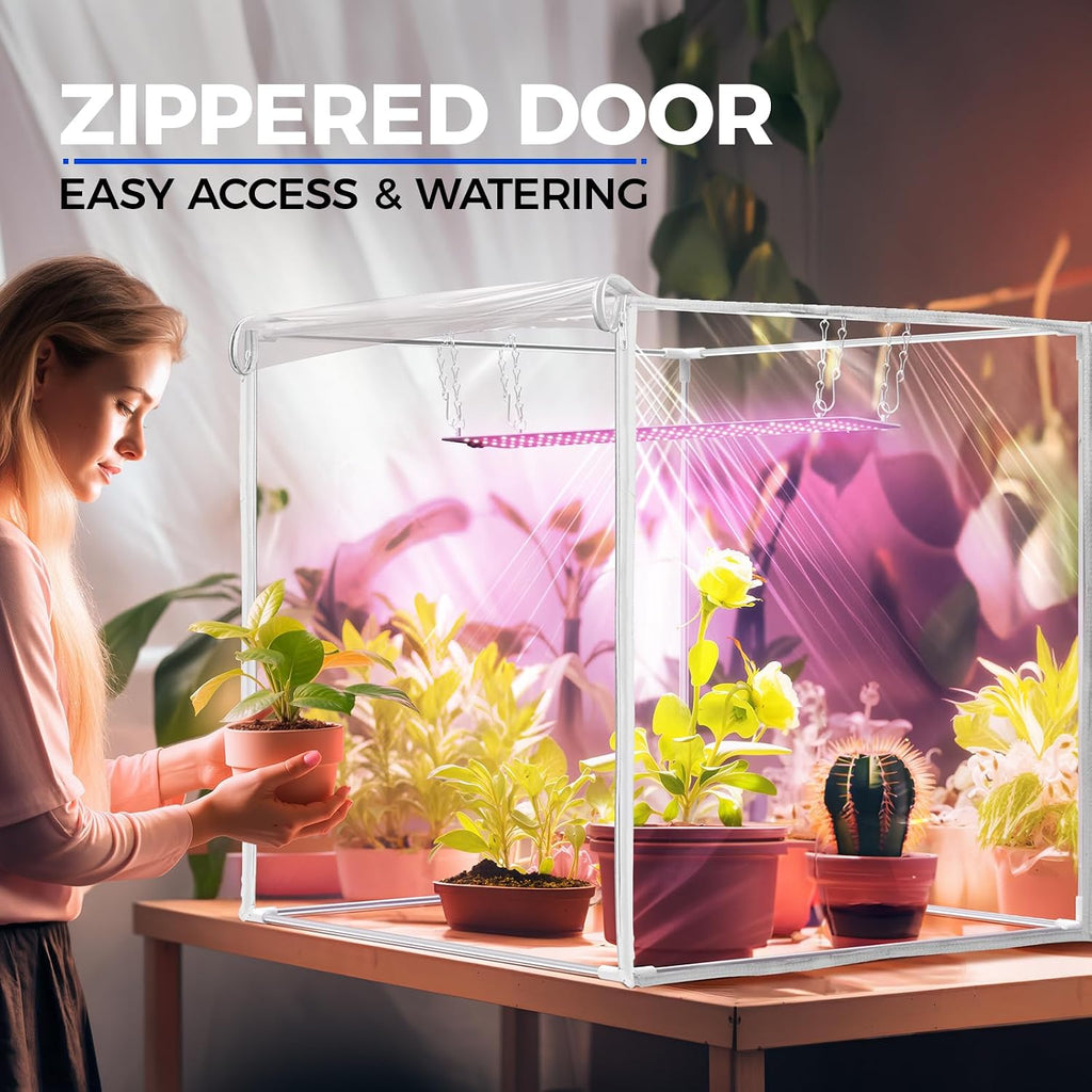 Barrina CX60 Indoor Greenhouse with Grow Light 40W Full Spectrum 23x23x23IN | Seed Starting Indoor Plant Light
