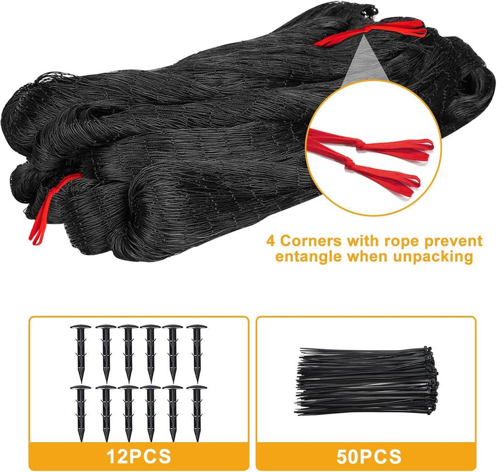 BSTPCOO Bird Netting 25'x100' with 2.4" Square Mesh Chicken Coop Nettings | Poultry Netting Over Chicken Run, Heavy