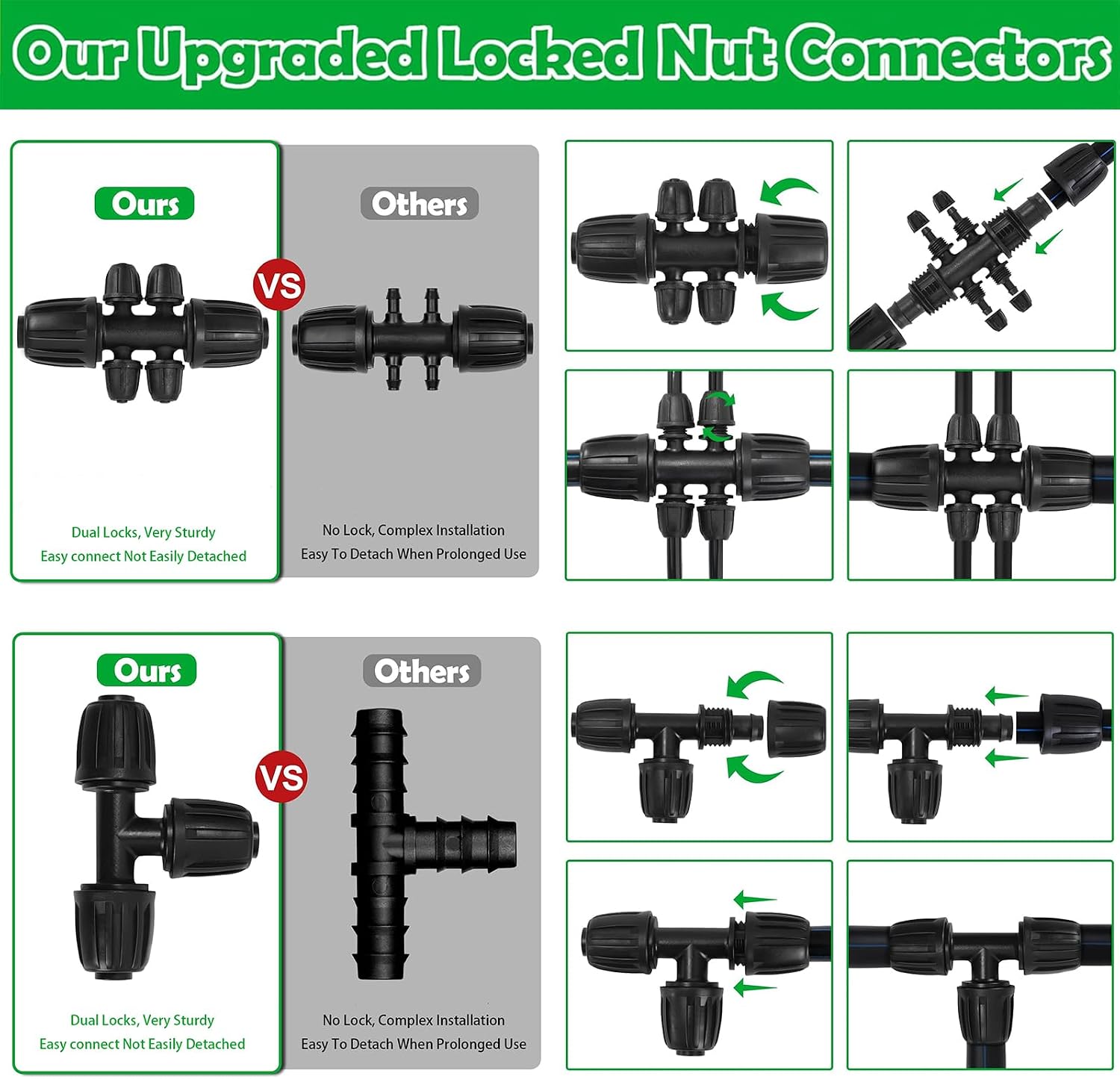 Upgraded Drip Irrigation System, 233FT Automatic Irrigation System, Watering Misting System for