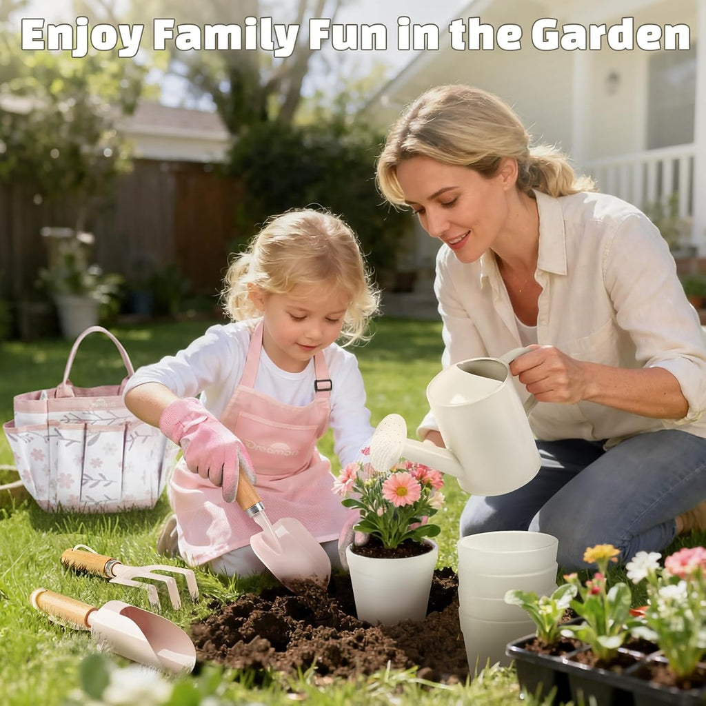 Kids Gardening Set, Quality Garden Tool Kit for Toddler, Outdoor Toys Gift | Gardening Set with Tote Bag, Apron
