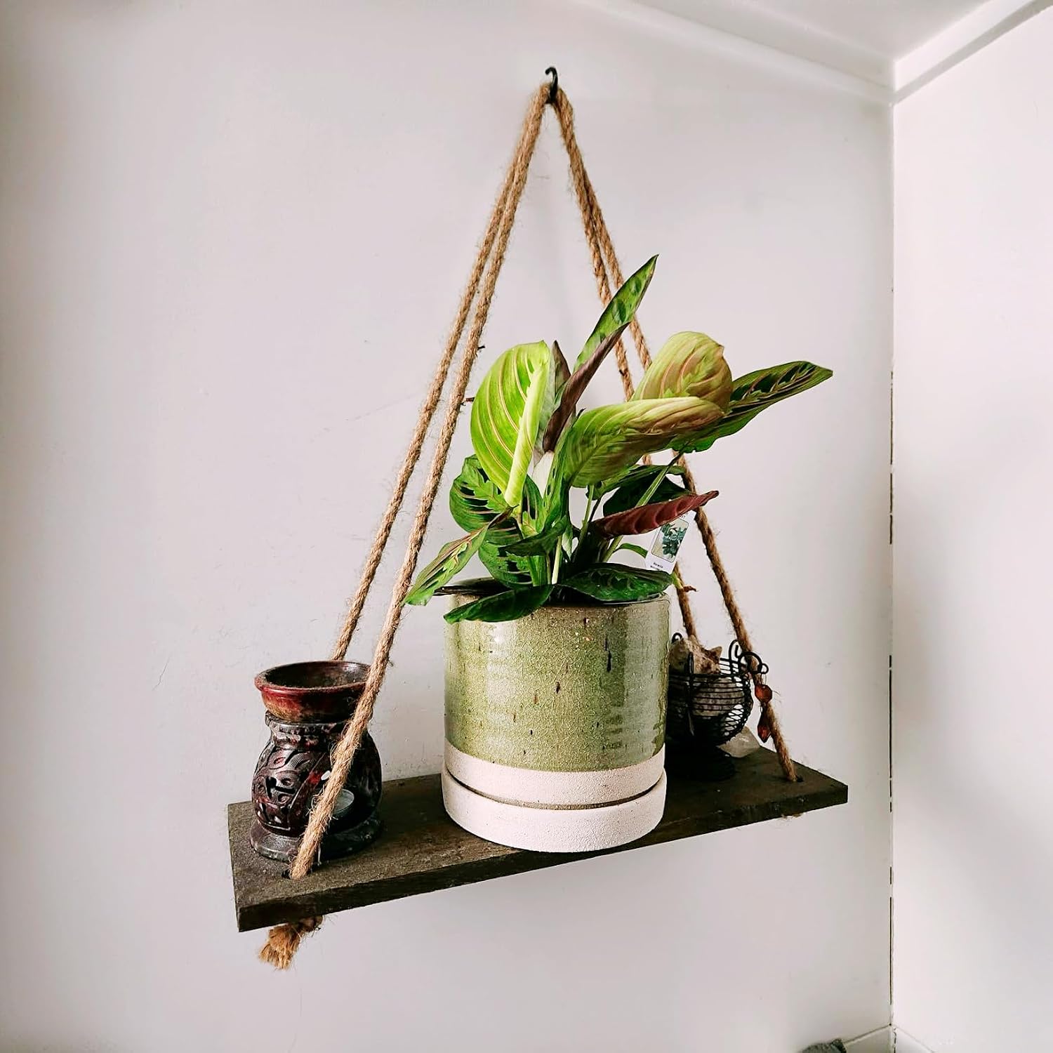HERDUK 6 Inch Plant Pots, Ceramic Planter Pot with Drainage Hole & Saucer, Indoor/Outdoor Cylinder Round Planter Pot