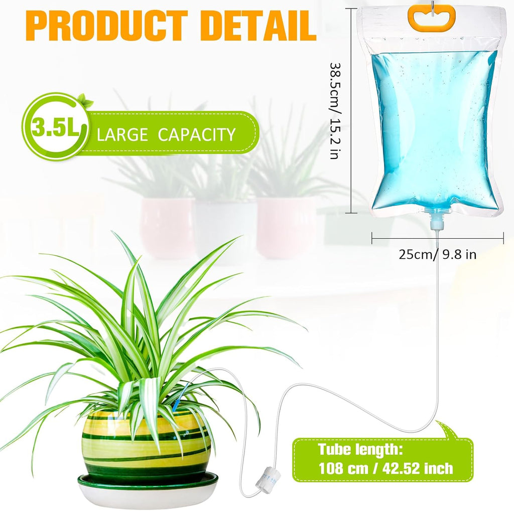 Rtteri 12 Pcs 3.5L Iv Self Watering Bags Bulk for Plants, Automatic Iv Drip Irrigation System with Adjustable Flow