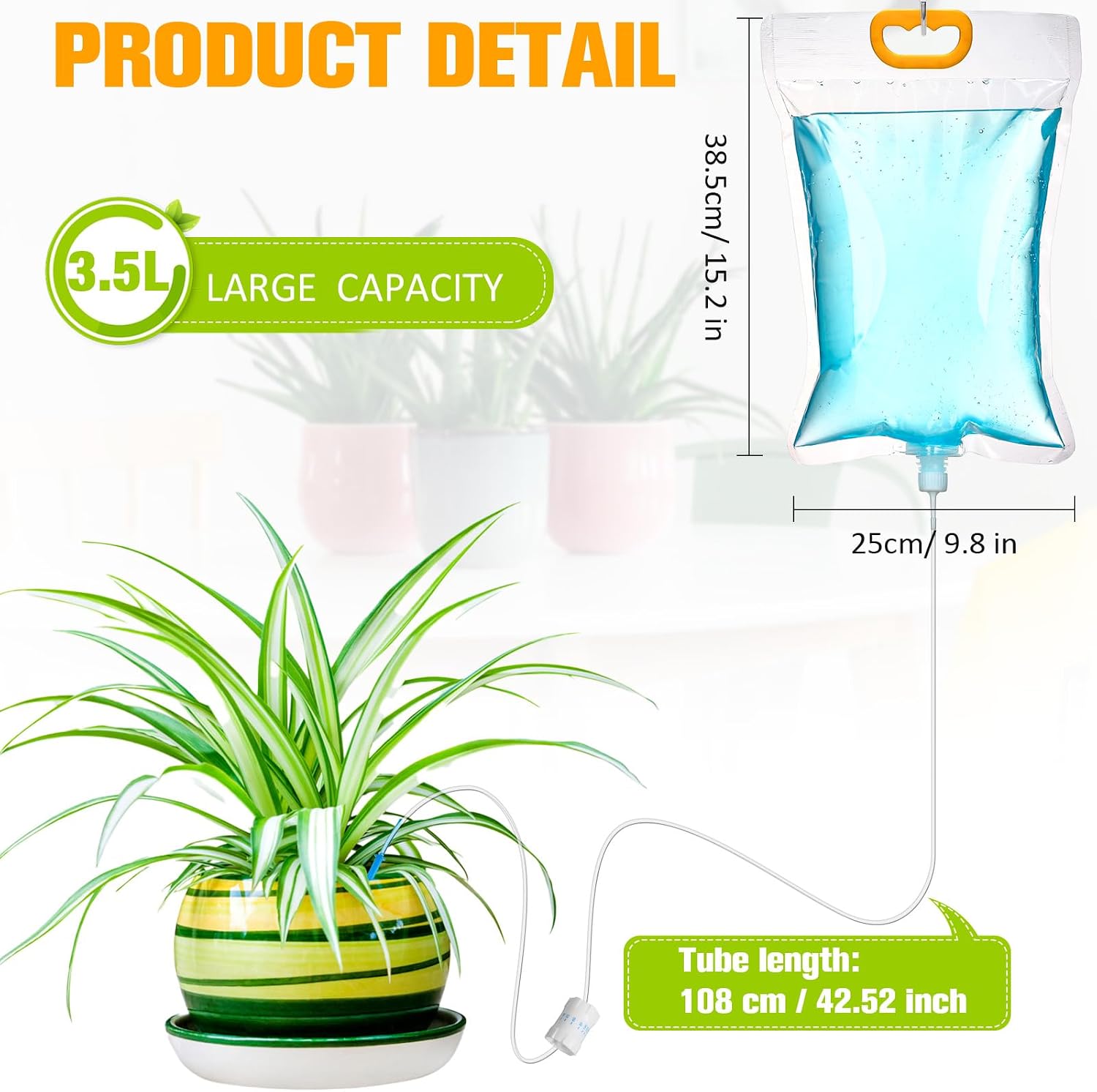 Rtteri 12 Pcs 3.5L Iv Self Watering Bags Bulk for Plants, Automatic Iv Drip Irrigation System with Adjustable Flow