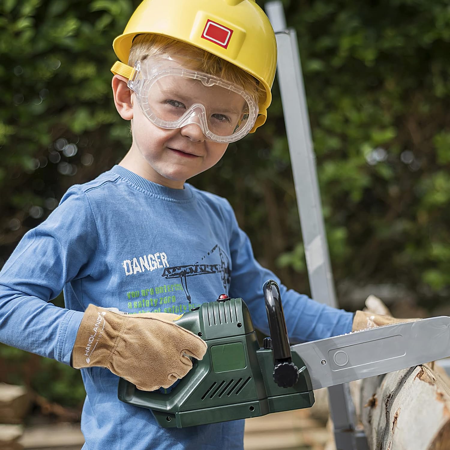 HANDLANDY HLDD Kids Gardening Gloves, Childrens Leather Work Gloves for Boys Girls Age 2-11, Great Gift for Yard Work