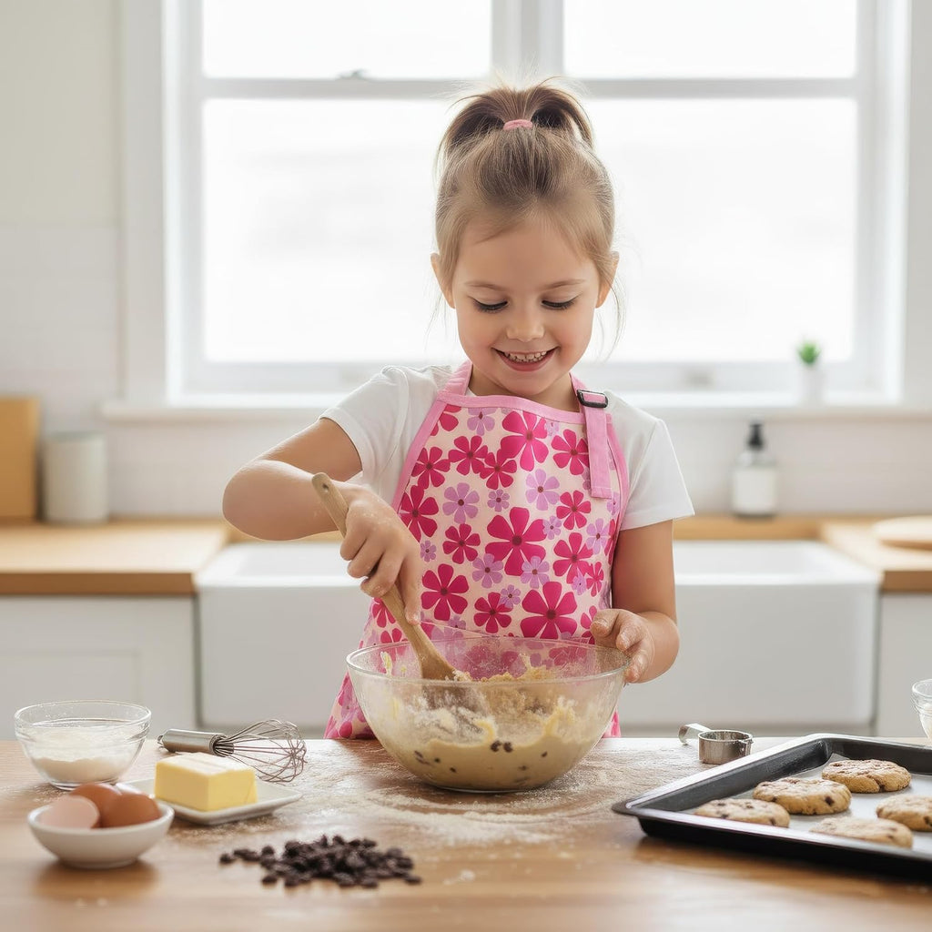 hatch & wander Kids Apron | Fun Kids Aprons for Cooking or Gardening | 4 Fun Designs & 2 Sizes | Kids Painting Apron