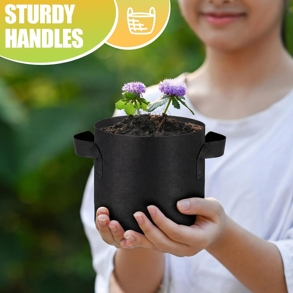 Nuanchu 36 Packs Grow Bags Bulk Aeration Fabric Pot with Handles Thickened Nonwoven Garden Bags to Healthy Root Growth