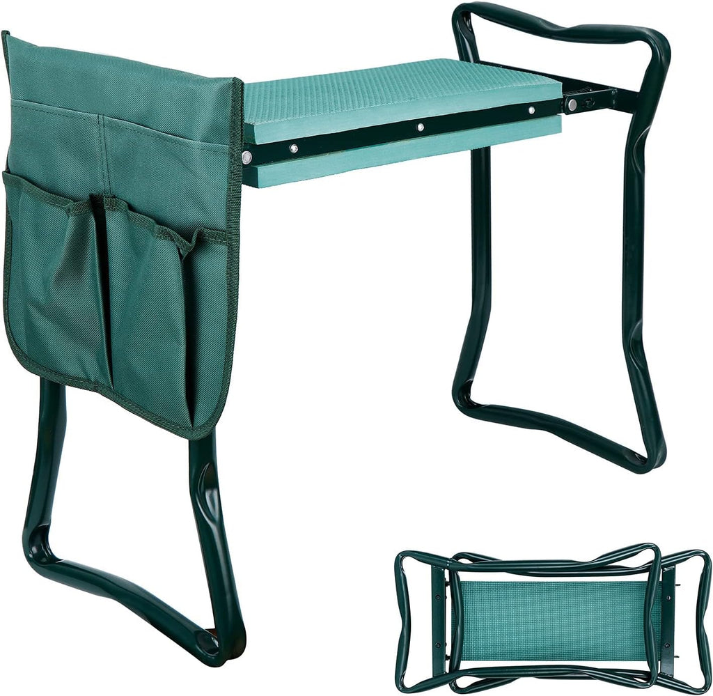 SUPER DEAL Folding Garden Kneeler and Seat with Free Tool Pouches - EVA Foam Pad Protects Your Knees - Sturdy and