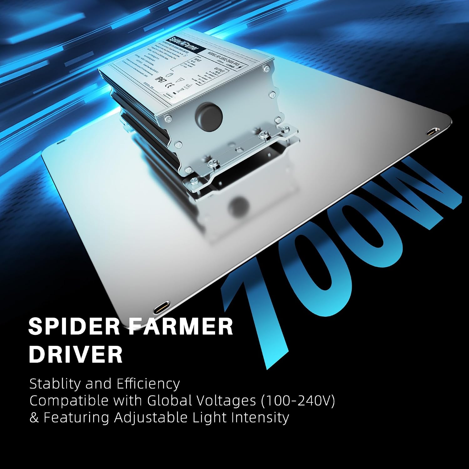 Spider Farmer SF1000D LED Grow Light, Dimmable Full Spectrum for 2x2 Tent | Upgraded Diodes & Enhanced PPFD, 100W Grow