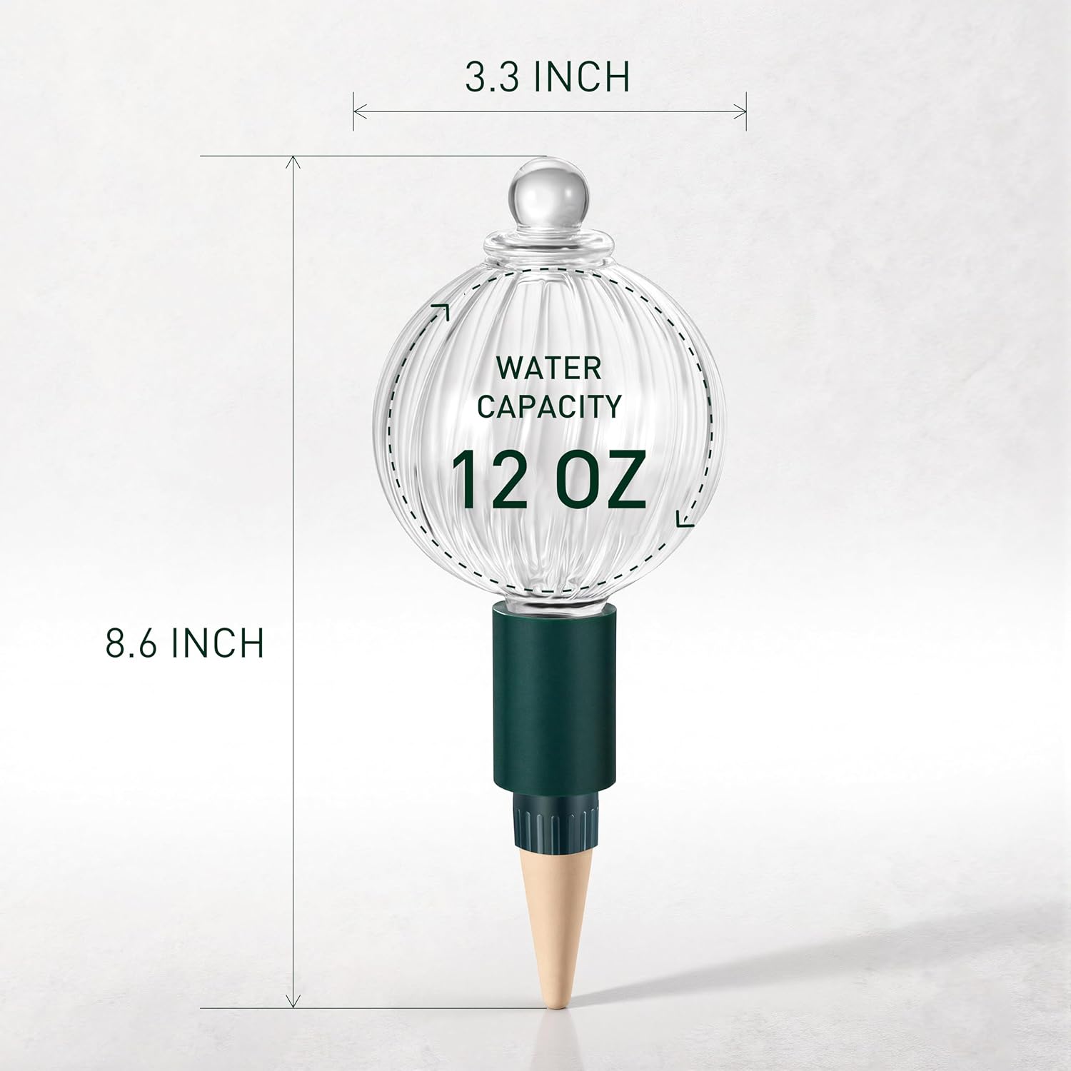 Soilagua 12 oz Top Fill Watering Globes with Terracotta Spikes, 4 Pack | Top Fill Design, Slow Release Watering