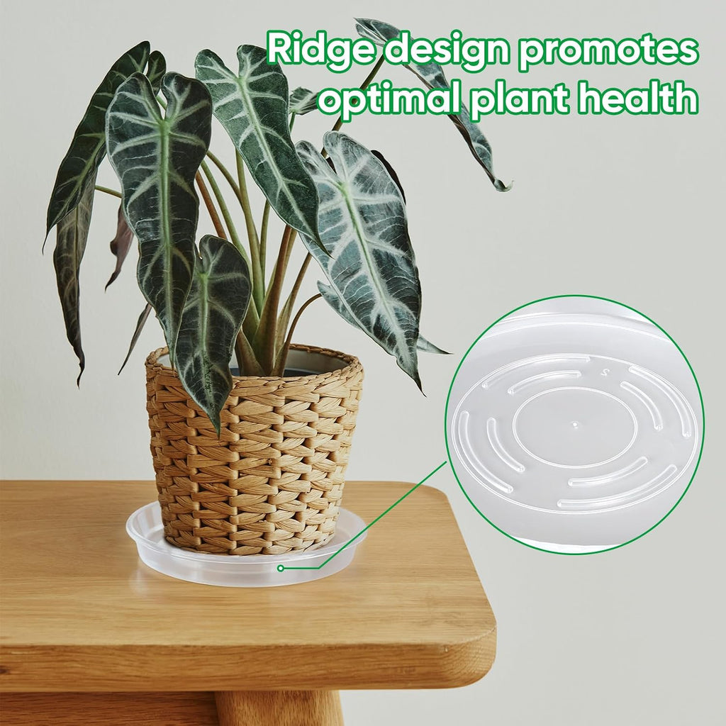 25 Pack Plant Saucer Tray, 6/8 / 10/12 /14 inch Heavy Duty Flower Pot Trays, Plastic Plant Saucer for Indoor & Outdoor