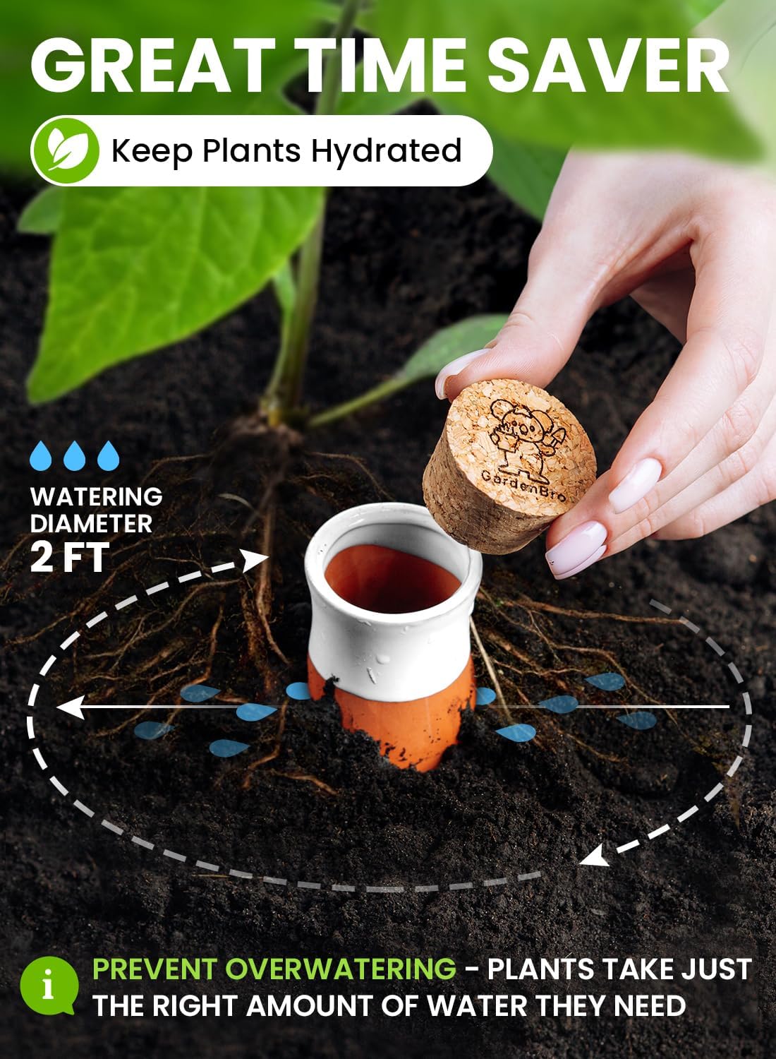 4pc Ollas Terracotta Watering Pots Large 14 Oz Self Watering Planter Insert | Olla Watering System For 1-week Easy To
