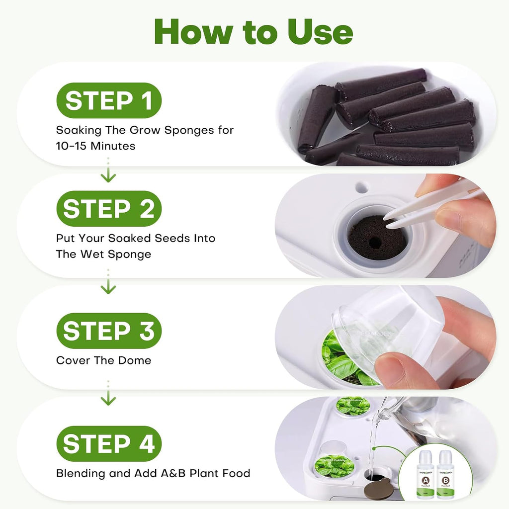 166PCS Hydroponic Pods Herb Kit: Grow Anything Kit With 600ml A&B Plant Food, 40 Grow Sponges, 40 Baskets, 40 Domes, 40