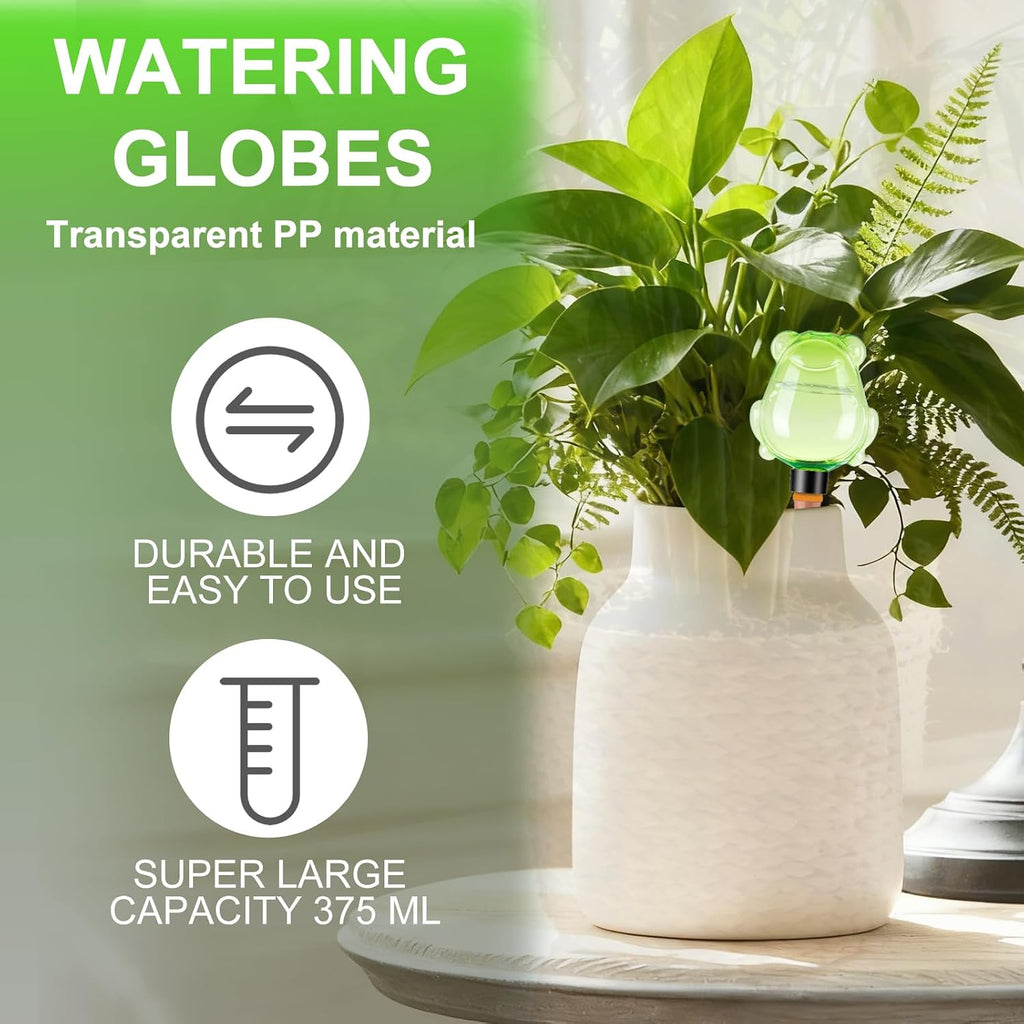 3Pcs Frog Plant Self Watering Globes for Indoor and Outdoor Plastic Water Bulbs Top Fill Plant Watering Globes Slow