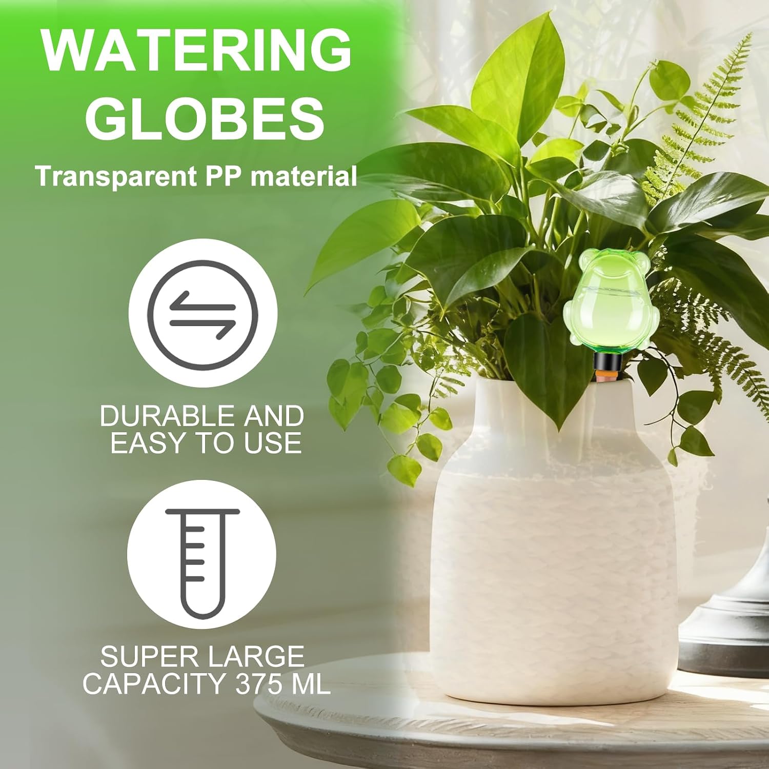 3Pcs Frog Plant Self Watering Globes for Indoor and Outdoor Plastic Water Bulbs Top Fill Plant Watering Globes Slow