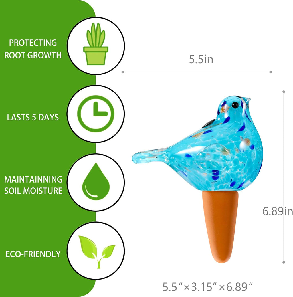 Glass Bird Shaped Plant Watering Ball Glass Automatic Watering Ball Flower Pot Insertion Spike Drip Irrigation Device