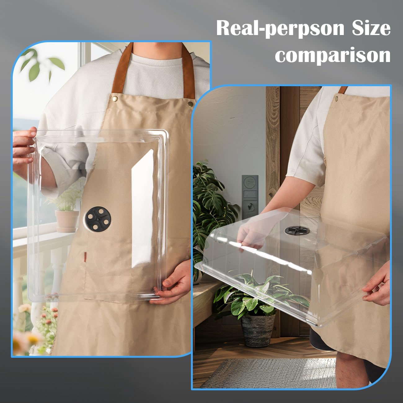 RooTrimmer 10-Pack Leak-Proof Humidity Domes, Plastic Clear Seed Starter Dome, Seed Starter Tray Covers Humidifying and