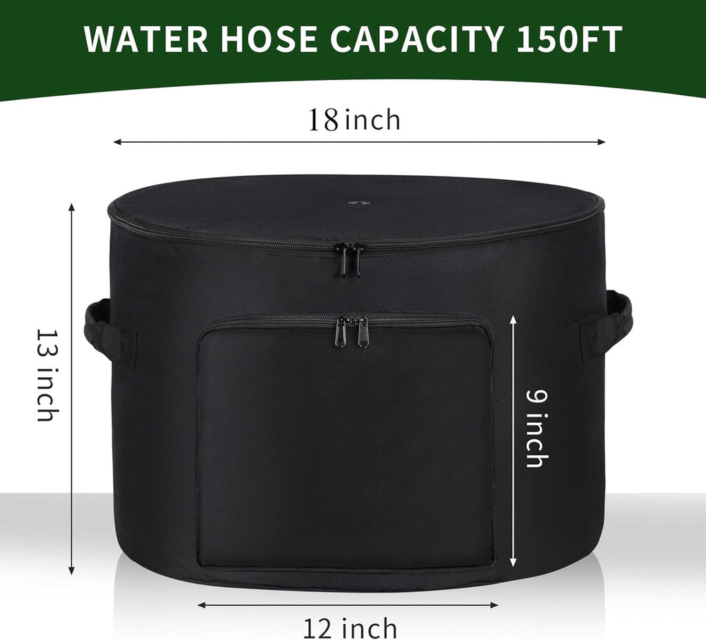 Garden Water Hose Holder Storage Bag Pot，Water Hose Hider，Holds 150 ft Hose ,Bottom With Drain Holes，Patio and