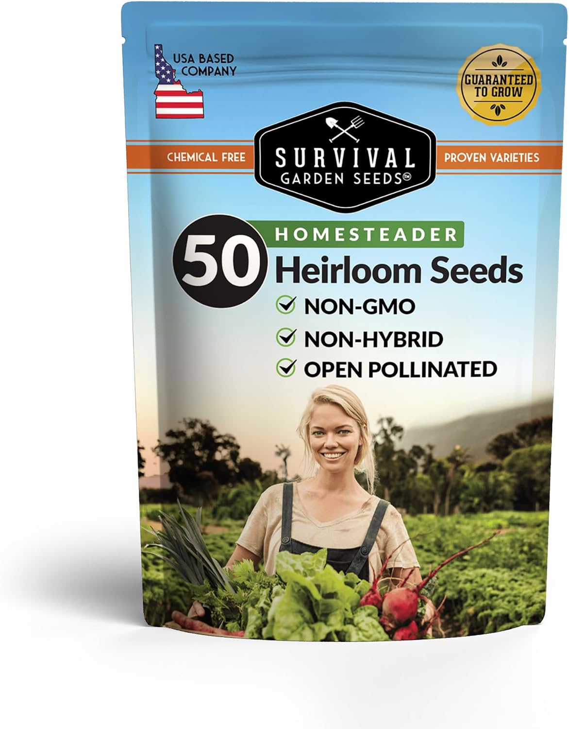 Homesteader 50 Pack Seed Vault for Planting Victory Gardens | Non-GMO Heirloom Vegetable, Fruit, Herb Seeds to Grow