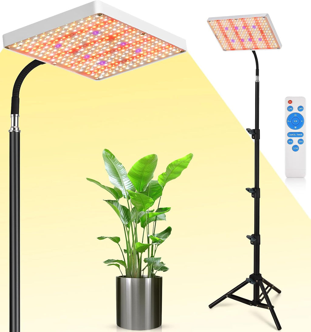 DragonLight Upgrade LED Grow Lights with Stand, Full Spectrum Dimmable Grow Light with Remote Control for Greenhouse and Indoor Plant Veg and Flower Growing [Floor Stand]