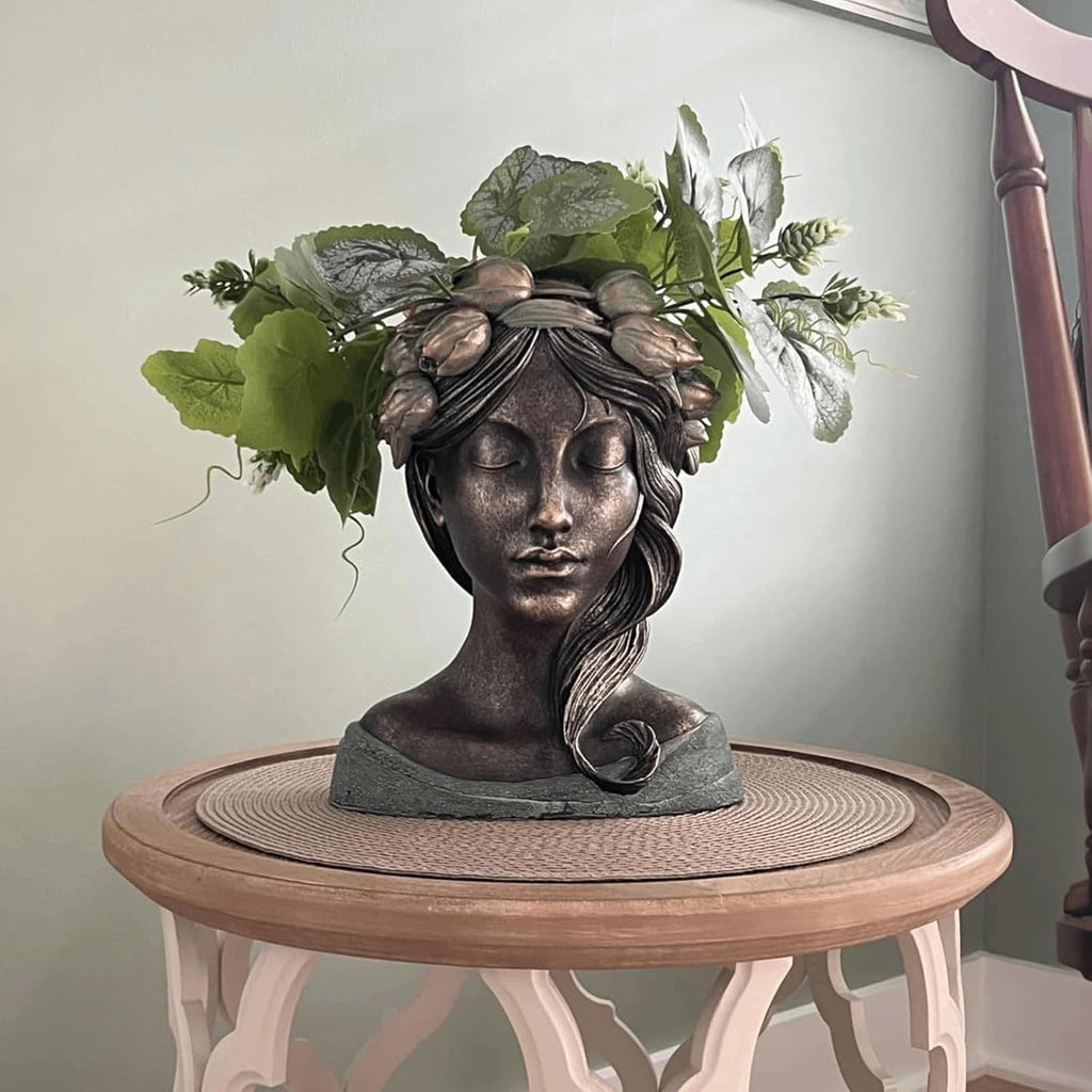 DiliComing Head Planter Face Plant Pots - 10 Inch Flower Pot Succulents Large Outdoor Planters Indoor with Drainage