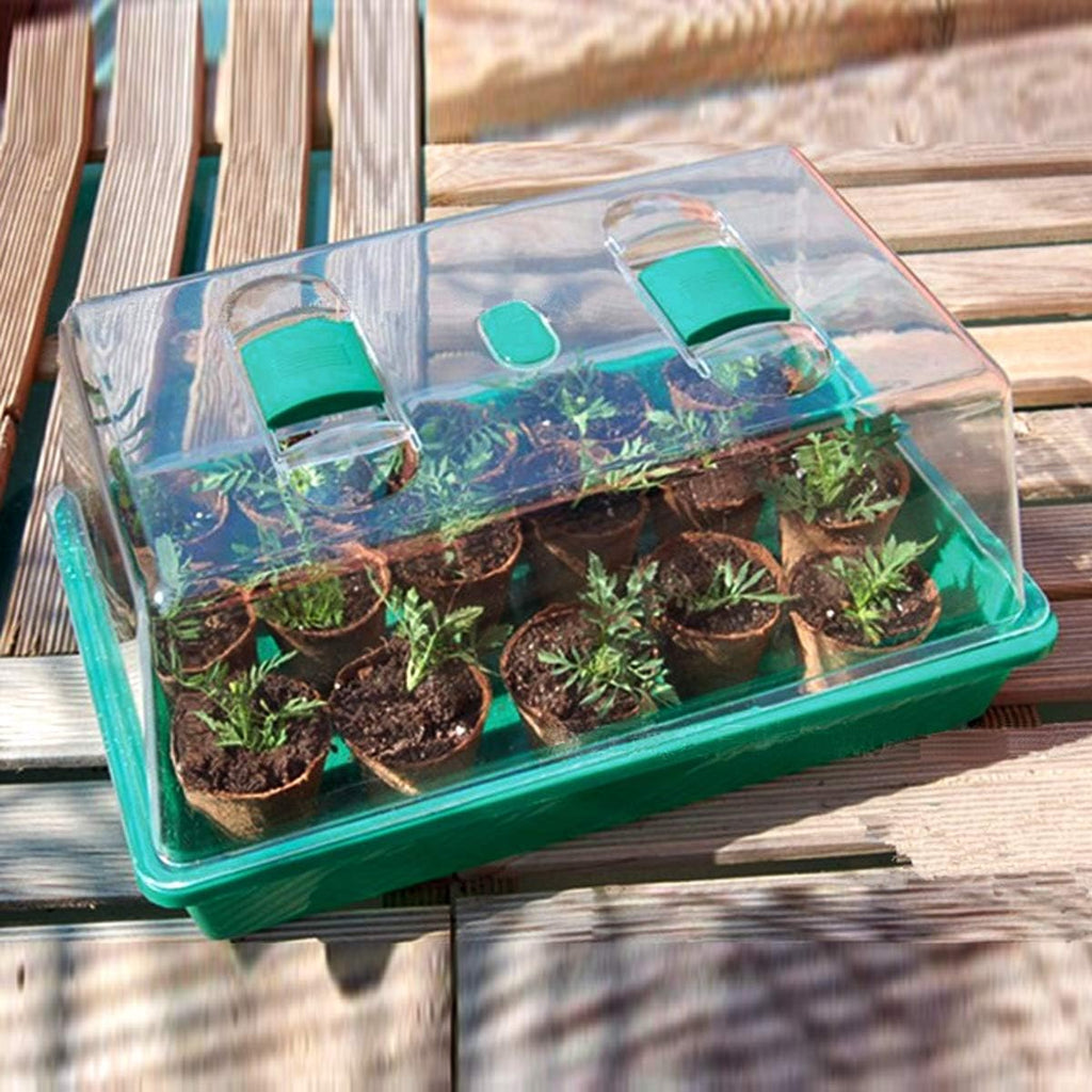 LeJoy Garden Reusable Propagator Tray Vented Dome for Seedlings & Clones | Thickened Clear Plastic, Large 15in×7.1in