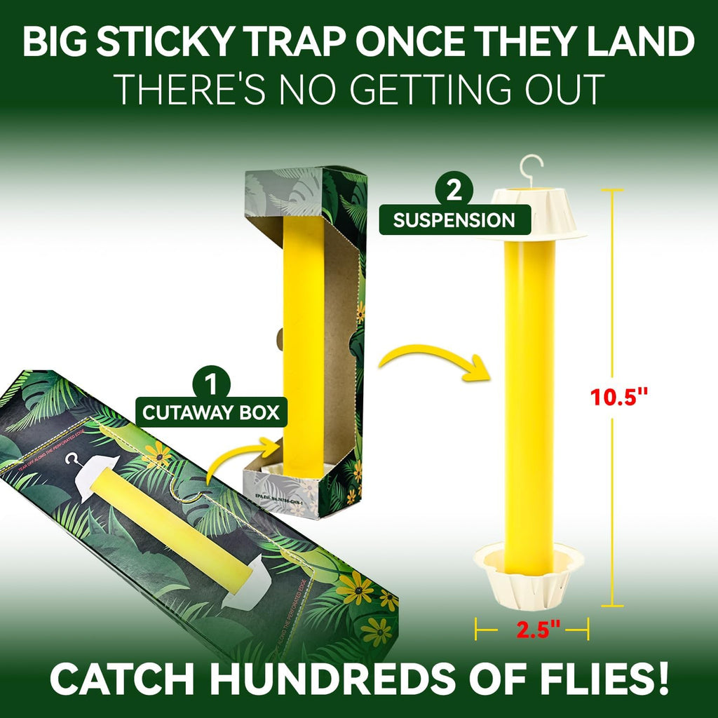 Gideal 6-Pack Yellow Sticky Traps for Indoor/Outdoor Use, Gnat Trap for Flying Plant Insect