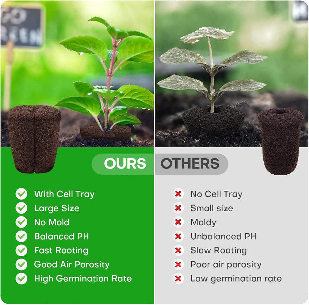 40 Pcs Grow Sponges with Tray, Plant Starter Plugs for Cuttings, Great for Soil, Tray or Planting Pods Plant Rooter