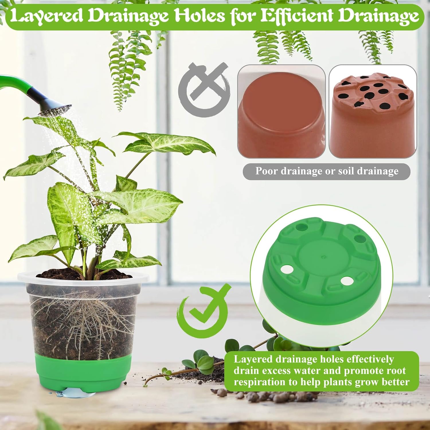 Caffox 51PCS Reusable Seed Starter Kit Includes 26 Packs 3 Sizes Clear Nursery Pots with Silicone Base, Repotting Mat