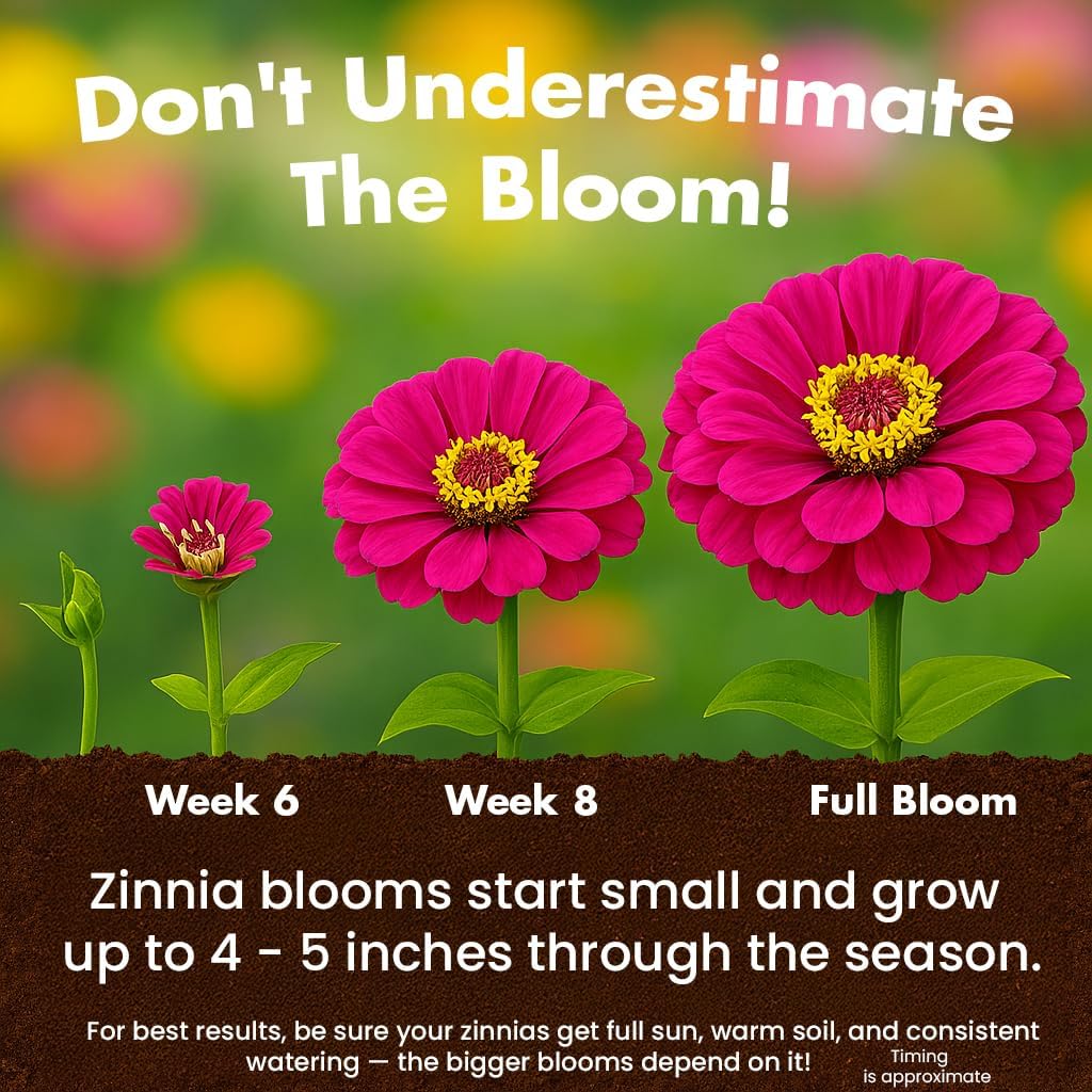 NatureZ Edge Zinnia Seeds for 2026 Planting Outdoors, Over 16,500 Flower Seeds, 1/4 lb, Non GMO Made in USA, Bulk