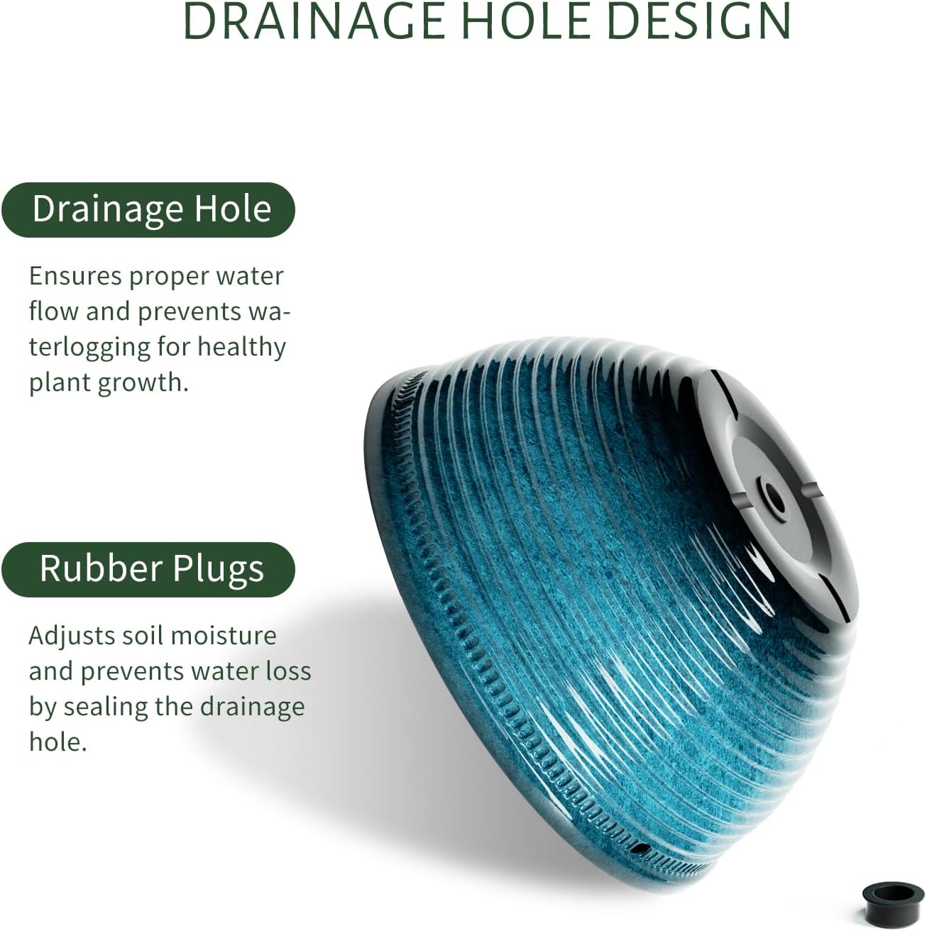 10 Inch Hanging Planters, Glazed Hanging Basket with Drainage Holes, 2 Pack | Ceramic-Look Hanging Flower Pots for