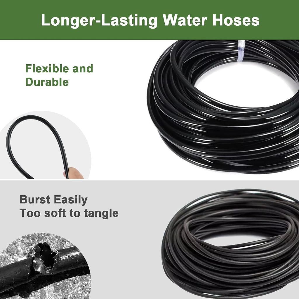 Drip Irrigation Kit for Garden, Quick-Connect Plant Watering System 250FT | Raised Bed Drip Line Kit, Greenhouse