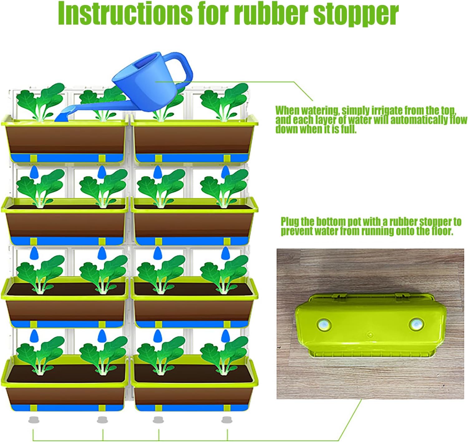 Vertical Garden Planter Wall Mounted Planter with 8 Pockets, Fence Planters for Outdoor, Home, Balcony Decor, Plant