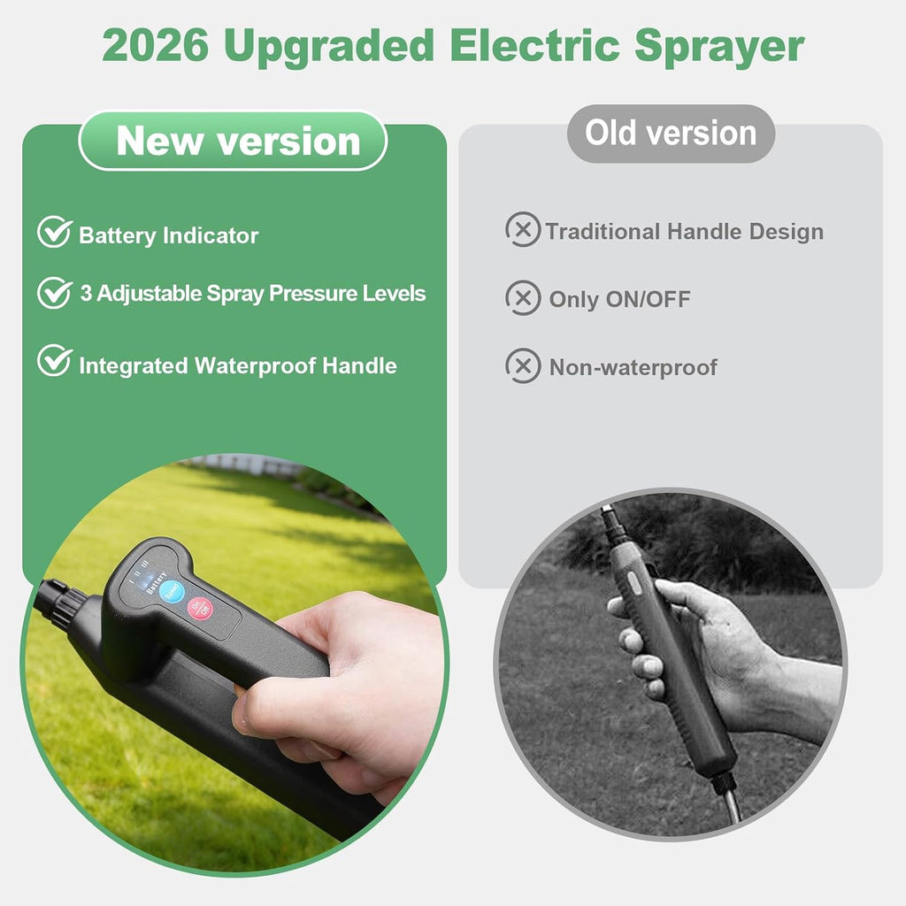 SideKing Battery Powered Sprayer 1.35 Gallon, 3 Adjustable Pressure Electric Weed Sprayer with Battery Indicator